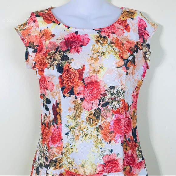 Shabby Apple Mabel Fit & Flare Dress Pink Floral - Picture 3 of 6